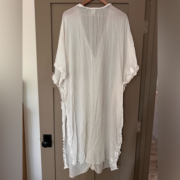 Eberjey Kaftan Swim White Cover Up Dress Bamboo L - Picture 5 of 5